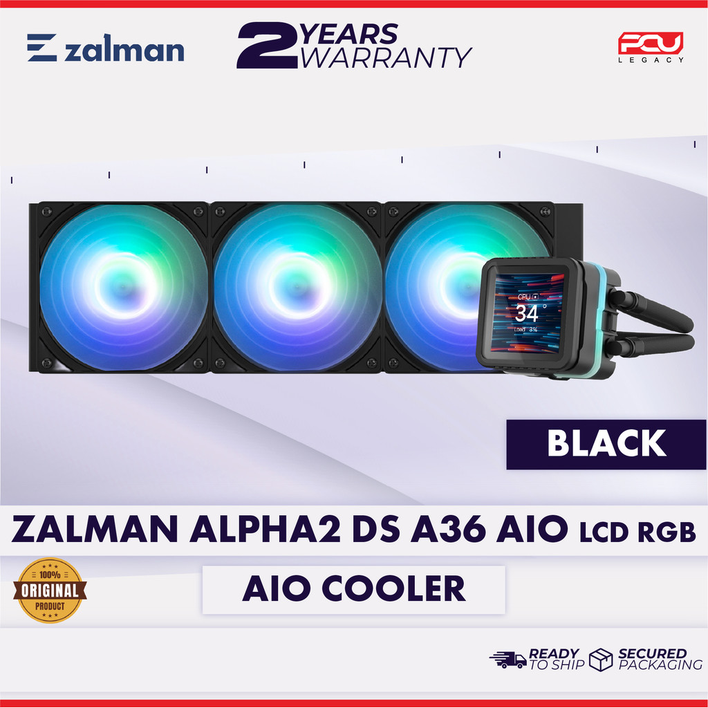 ZALMAN ALPHA2 DS A36 360MM LCD RGB AIO LIQUID COOLER - สีดํา