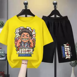 【จัดส่งไทย BOB เซ็ตชุดเด็ก เสื้อ+กางเกง ชุดสองชิ้น ชุดฤดูร้อนใหม่สำหรับเด็กชาย เสื้อยืดแขนสั้นและกางเกงขาสั้น ลำลอ