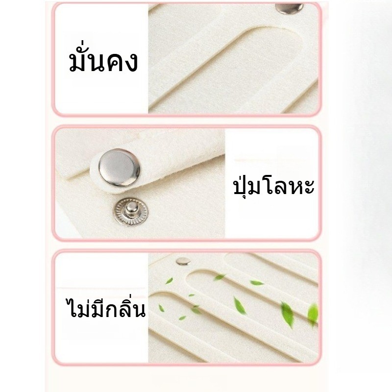 สีชมพู ที่แขวนจัดเก็บกิ๊บติดผม กระเป๋าเครื่องประดับ ติดผนัง ขนาดใหญ่ พับเก็บได้โดยไม่เสียรูป ประหยัดพื้นที่ - รูปที่ 4