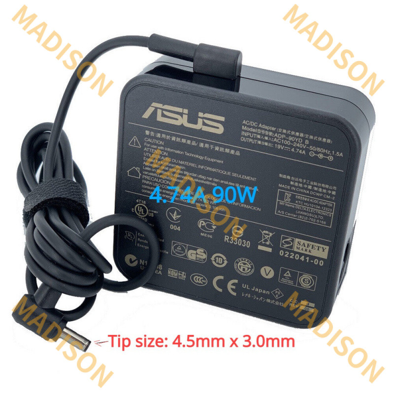 อะแดปเตอร์ชาร์จไฟแล็ปท็อป 90W Asus 19V 4.74A AC 4.5*3.0 mm. สําหรับ Zen AiO M5401WU X1603Z M3400QA Q