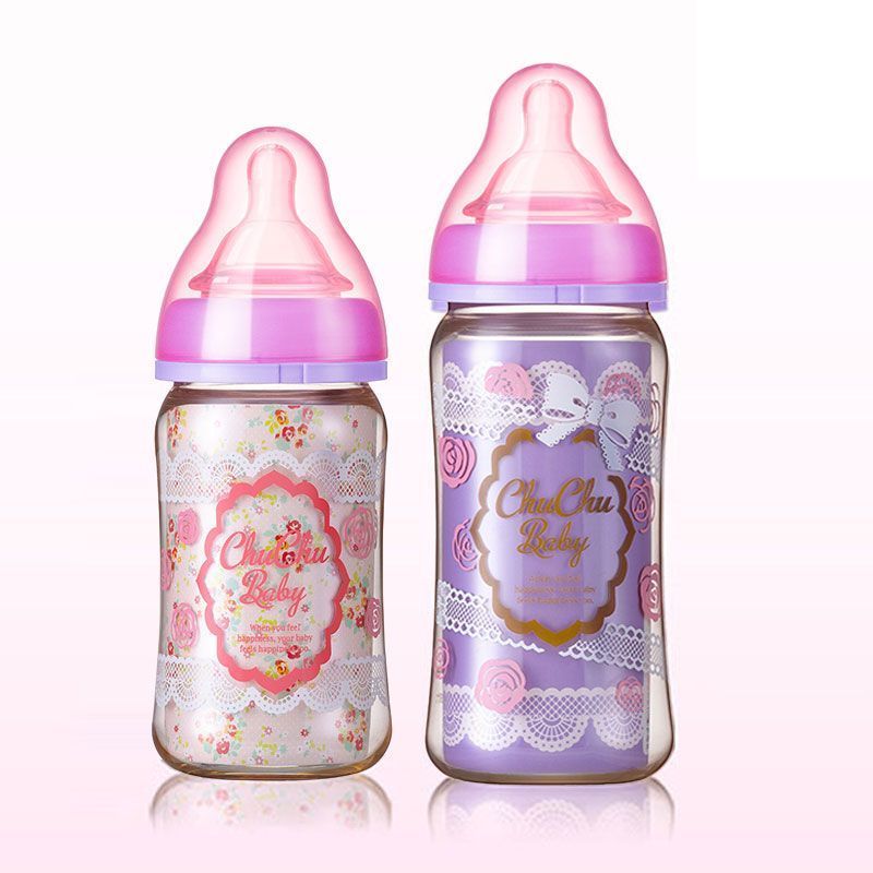 นําเข้า CHUCHU BABY CHUCHU ปากกว้าง ppsu ขวดนม ml ทารกแรกเกิดสมาร์ทหัวนมลูกไม้น่ารัก