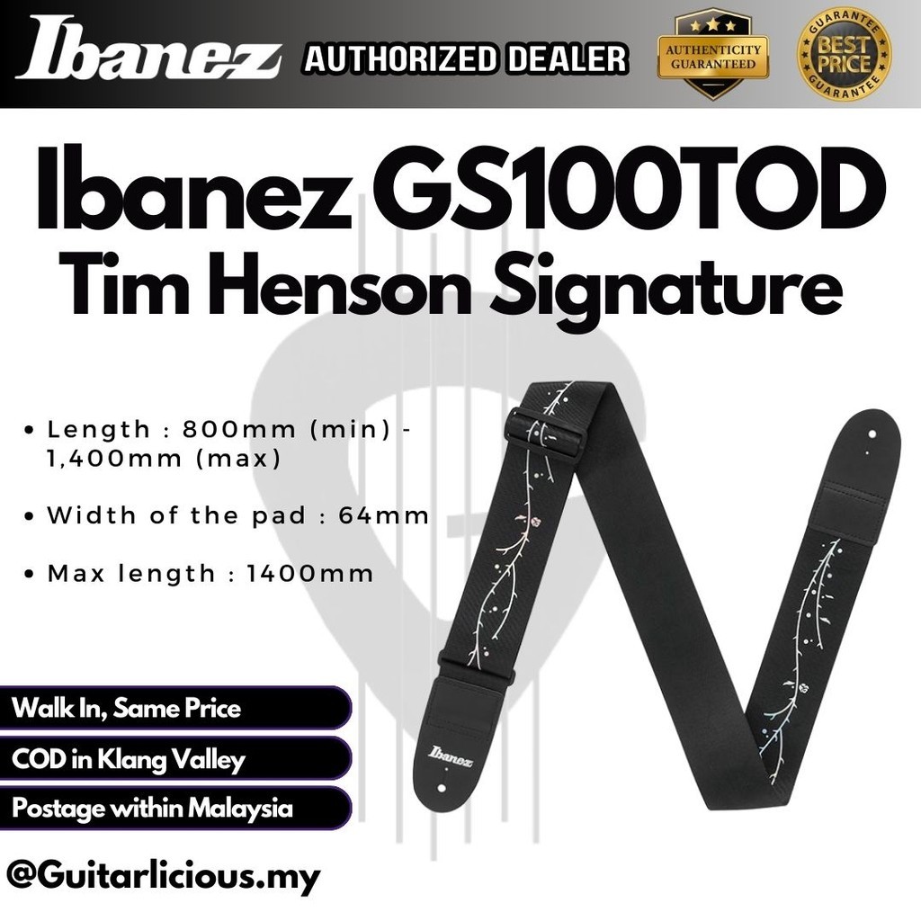 Ibanez GS100TOD Tim Henson Signature Strap - ( GS100TOD / GS 100TOD / GS-100TOD )
