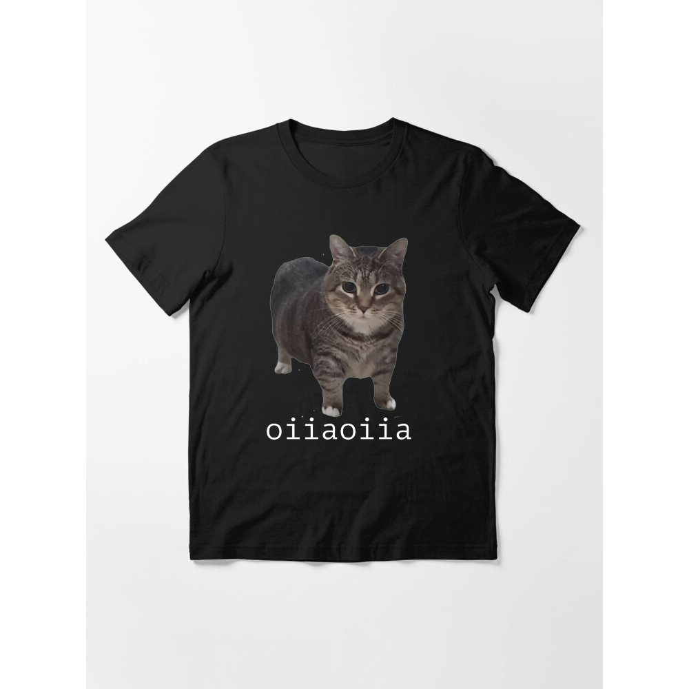 Gildan ของขวัญ 2026 แขนยาวตลก Oiia Oiia Cat T เสื้อสีดํา COTTON XS-3XL