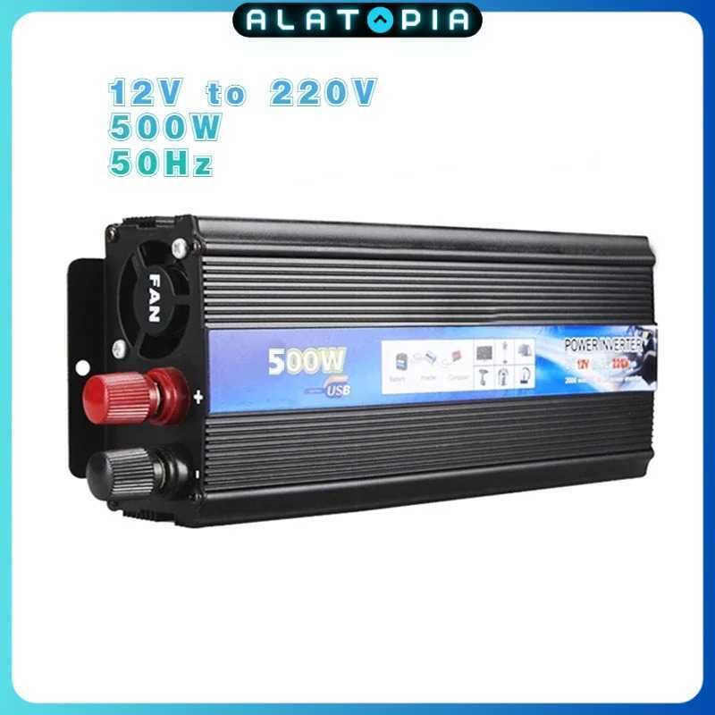 EAFC Modified Car Power Inverter Sine Wave DC 12V to AC 220V 500W - USB5