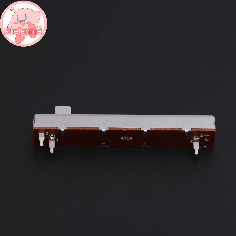 ถูกต้อง 88 มม. 3-Pin Single Potentiometer A10K B10K ตรงสไลด์ Potentiometer Mono Channel Mixer Fader 