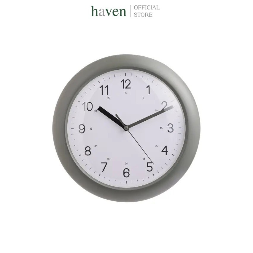 Haven นาฬิกาแขวนผนัง ทรงเหลี่ยม PL ขนาด 10 นิ้ว ดีไซน์เรียบ ใช้งานง่าย