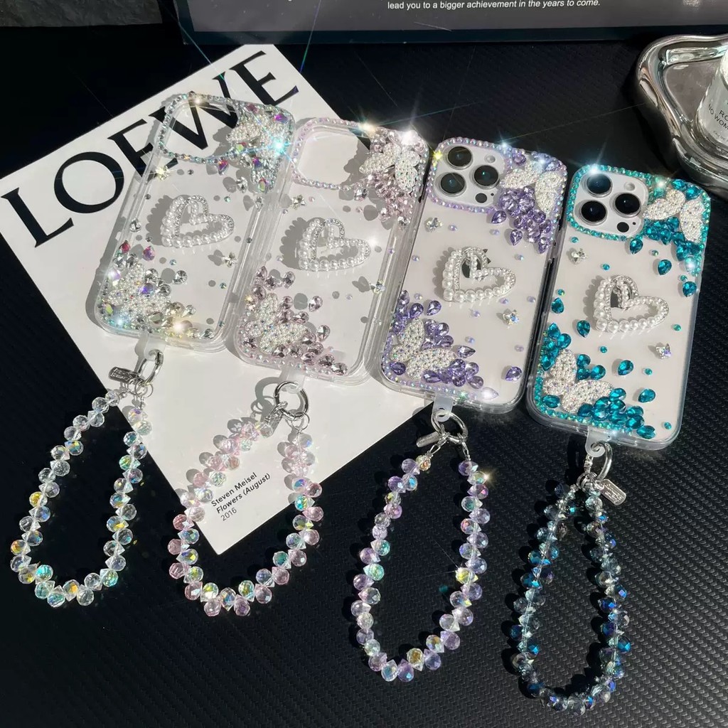 เคสโทรศัพท์สําหรับ OPPO Reno 15F Max Plus 15 14F 14 13 13F 12 12F 11 10 8T 7Z 8 Pro 4G 5G Rhinestone สร้อยข้อมือลูกปัดสั้นนุ่มกันกระแทกปกหลัง - รูปที่ 5