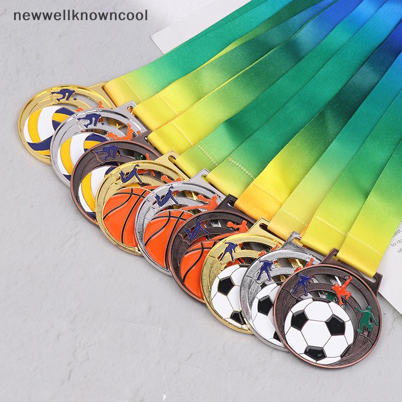 Newwellknowncool Winner เหรียญ Kickball เหรียญรางวัลคอริบบิ้นสําหรับรางวัลวินเนอร์กีฬาโลหะฟุตบอลบาสเ