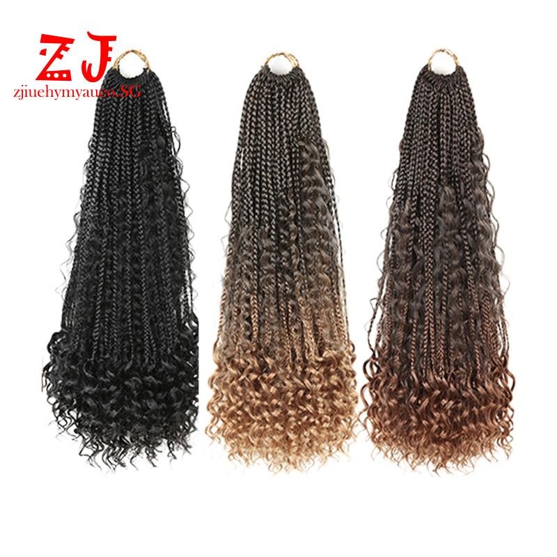 SC8 Faux Locs โครเชต์ผม Braids River สังเคราะห์ Braiding Hair-T1B-27