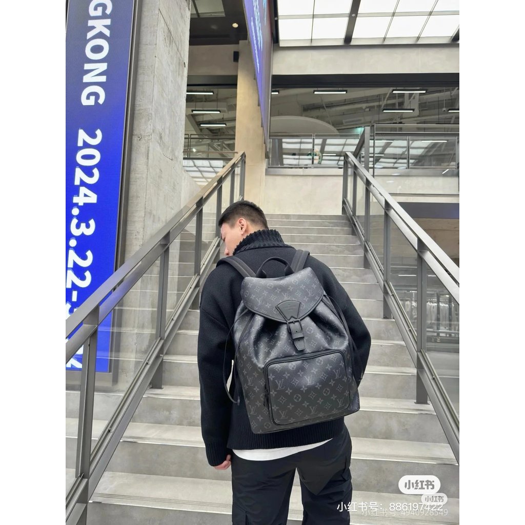 Louis Vuitton LV Ladies Bag Majia Black Old Flower Double Drawstring Backpack School Bag Travel Bag 