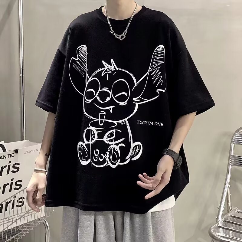 COD 2026 (ขนาด M-8XL) แฟชั่นภาพแนวโน้ม Oversize Basis Wild Tees การ์ตูนขนาดใหญ่เสื้อลําลองรอบคอนักเร