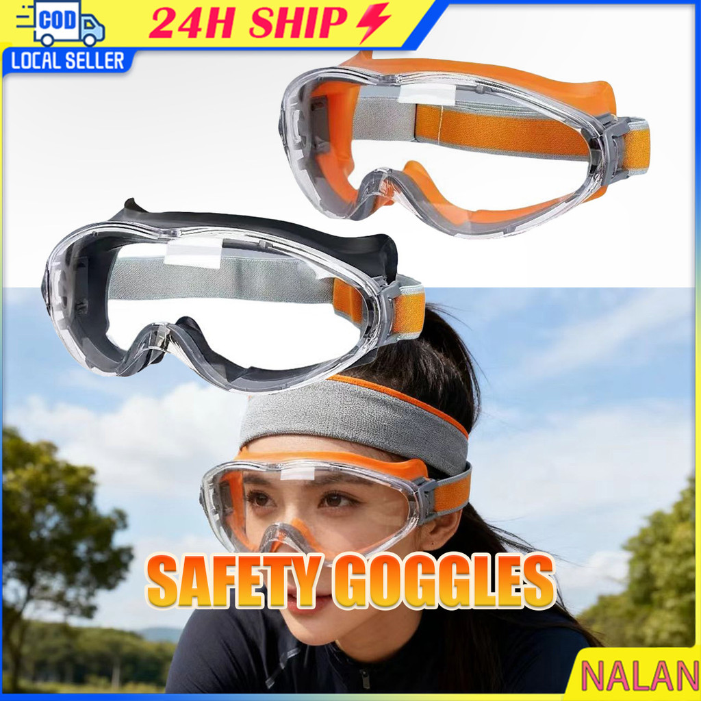 ร้านอยู่กทม.แว่นเซฟตี้ safety แว่นกันลม วัสดุPVC เลนส์ใส มีขนาดใหญ่ ใส่สบาย อเนกประสงค์ แว่นตางานก่อสร้าง