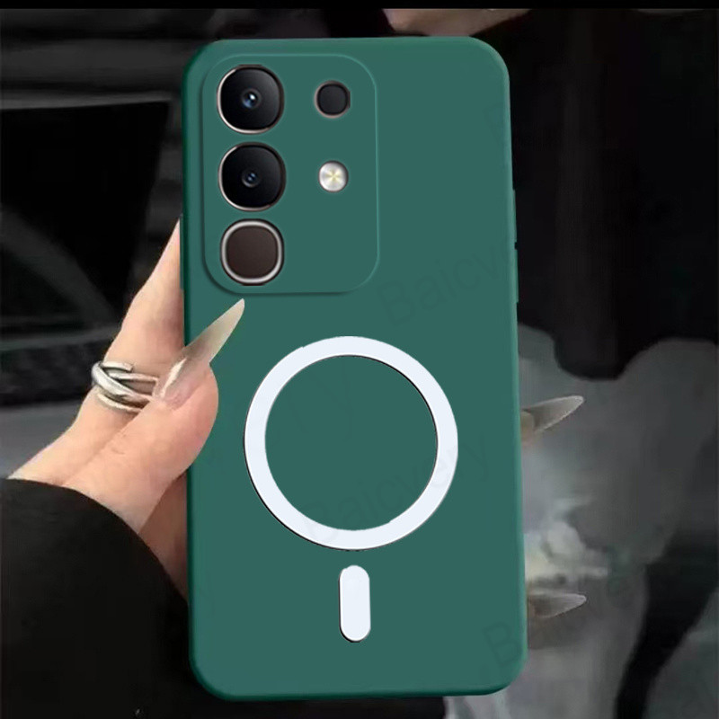 VIVO Y29 4G / T4X 5G / IQOO Z10X 5G Casing Phone Case Soft Silicone Cover with Magnetic Wireless Cha