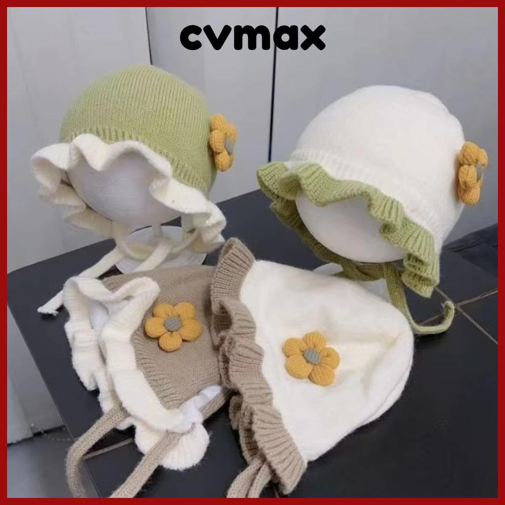 CVMAX หมวกบอนเน็ตพิมพ์ลายตุ๊กตา สำหรับทารกแรกเกิด ฤดูหนาวและใบไม้ร่วง ออกแบบมาเพื่อปกป้องหู