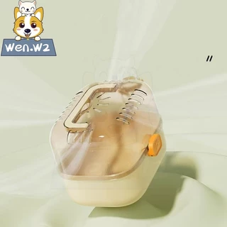wen.W2 กระเป๋าพกพาสัตว์เลี้ยงขนาดเล็ก สำหรับ หนูแฮมสเตอร์ ชินชิล่า กระต่าย - กล่องหิ้วสัตว์พกพาสะดวก ระบายอากาศดี ปลอดภั