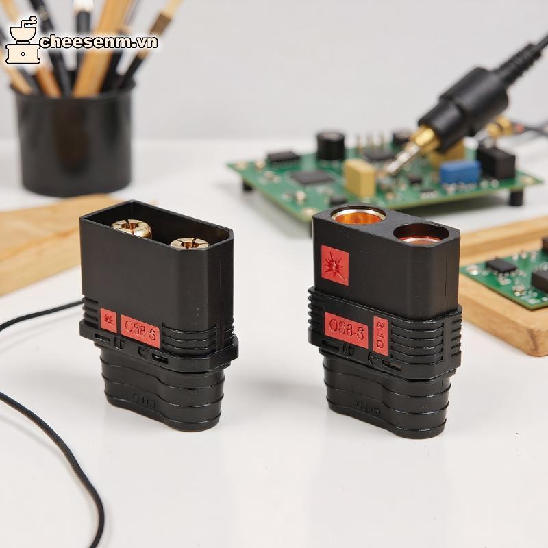 Cheenm ชาย 4 มม.Bullet Banana Plug สายชาร์จ 10AWG 30 ซม. QS8 Heavy Duty สายชาร์จตะกั่ว VN