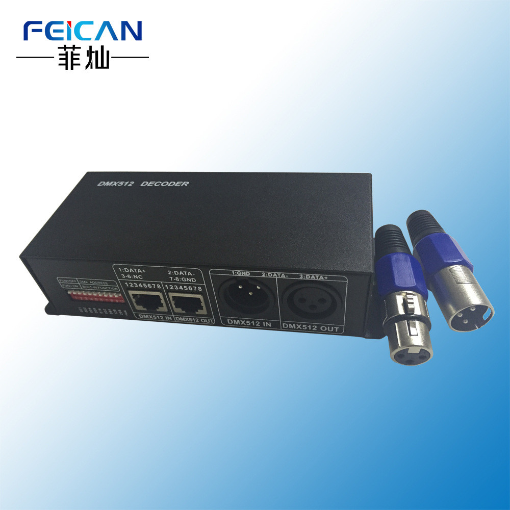 DMX512 Controller Splitter DMX ถอดรหัส 3 ช่อง 4 ช่องเอาต์พุต RGB Controller LED