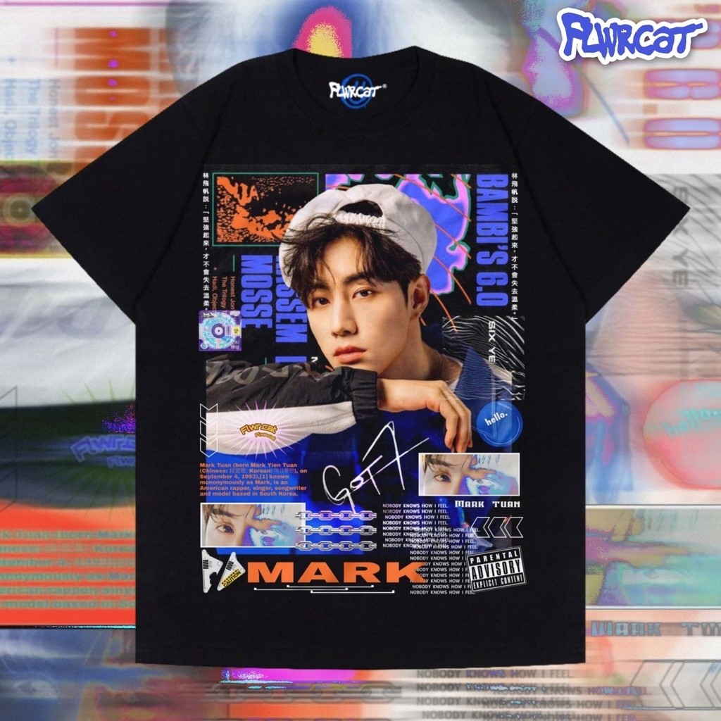 S-5XL  แฟชั่น ot7 มาร์ค ทีเก่า  โลโก้ Kpop Merch เสื้อยืดและ Croptopท็อปส์ซูเกาหลีสําหรับผู้หญิงอินเ