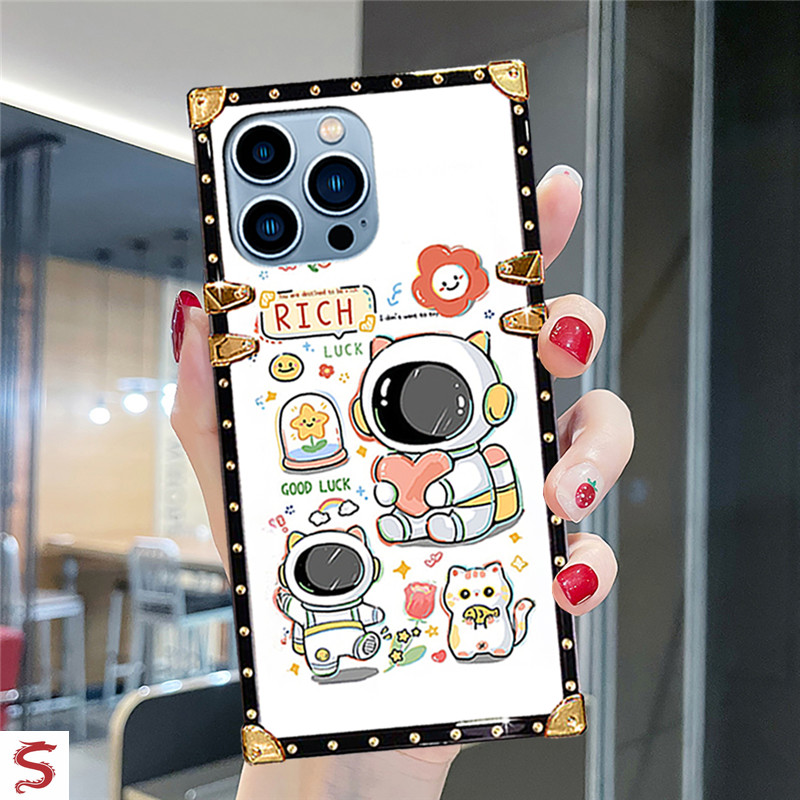 ปลอกRealme C75 C67 C63 C61 C55 C53 C51 C35 C33 C21 C20 C11 น่ารักการ์ตูนนักบินอวกาศRICH LUCK Luckyรู