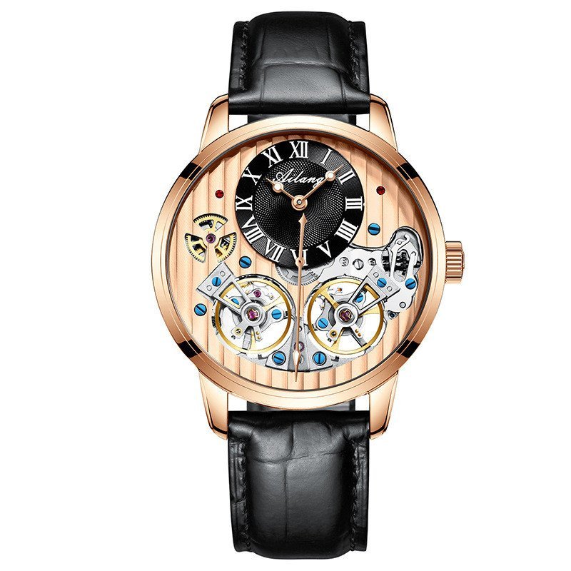 AILANG ยี่ห้อ 8821B Double Tourbillon นาฬิกากลไกอัตโนมัติเต็มรูปแบบนาฬิกาผู้ชาย - รูปที่ 4