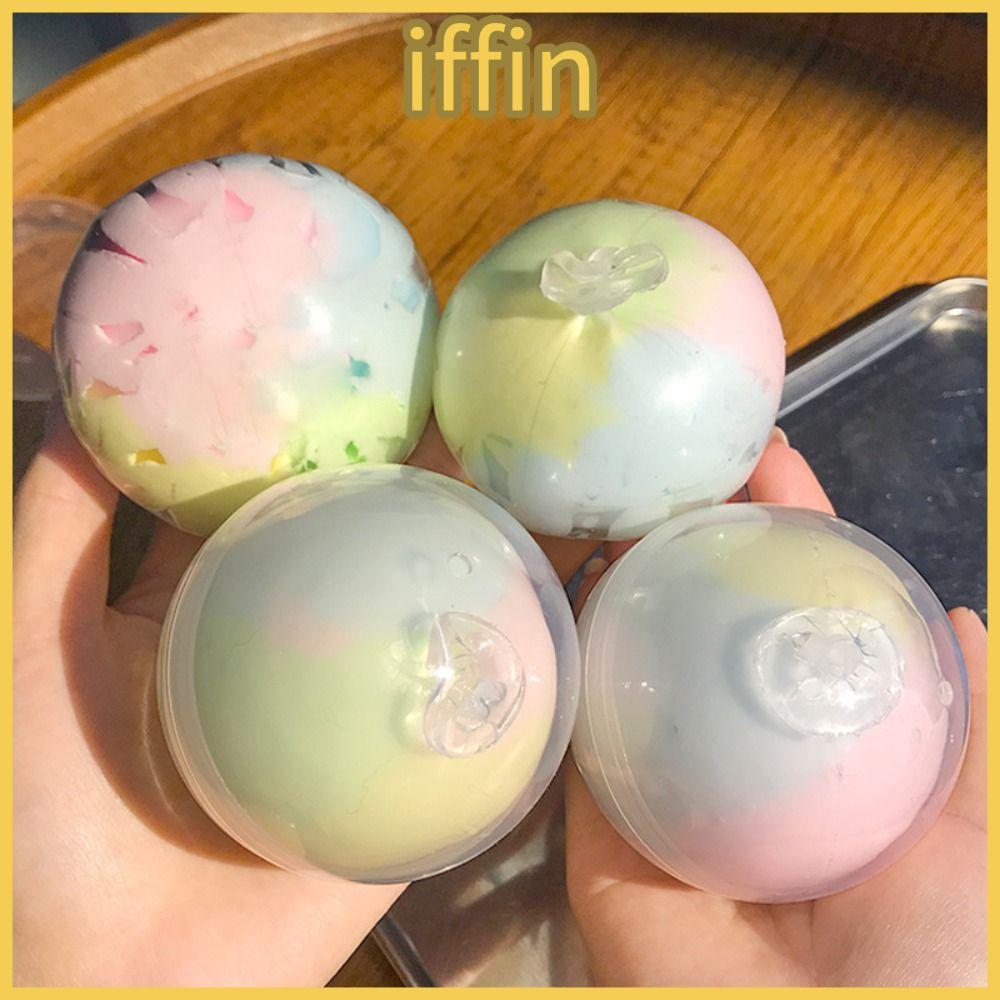 IFFIN Rainbow Crispy Balls,ความเครียดบรรเทาสีบีบ Sensory Fidget Ball, Creative Non-rebound Reusable Shapeable Decompression Pinch ของเล่นสําหรับเด็กผู้ใหญ่