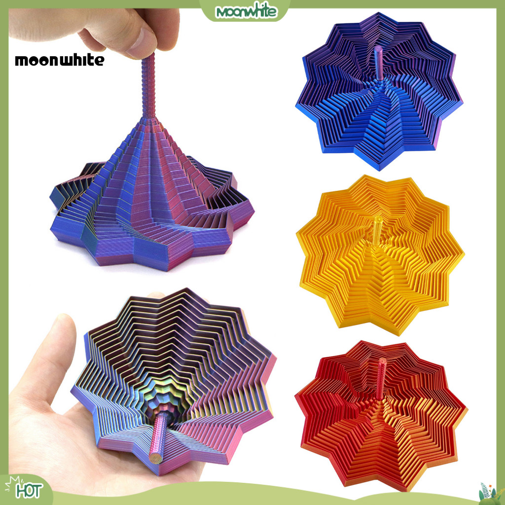 [MOONWHITE] 3d พิมพ์ขยาย Fractal Fidget Star ของเล่นพร้อมที่จับ – ความเครียดบรรเทาความวิตกกังวล Decompression Whirling Spiral Sensory Spinner สําหรับเด็กผู้ใหญ่ Sensory Fidget Star