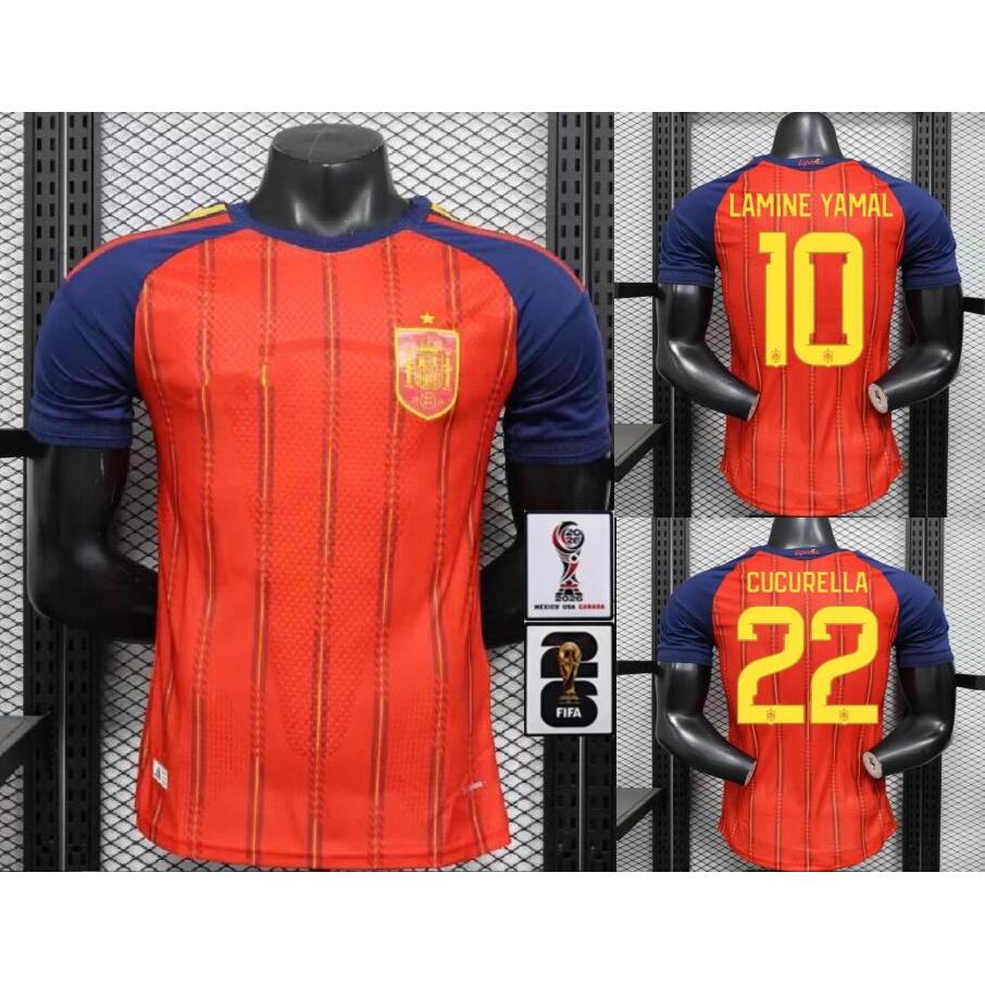 เสื้อทีมชาติสเปน.Player.Issue.Jersey สำหรับผู้ชาย #10 Lamine Yamal