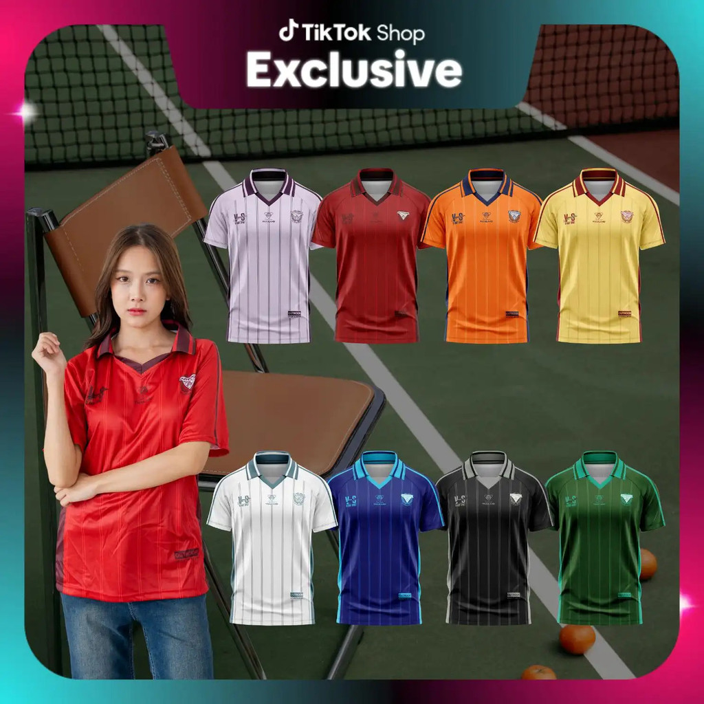 viboutiquebkk เสื้อคอวีปก เลข 9 เสื้อคอปกลายทาง polo