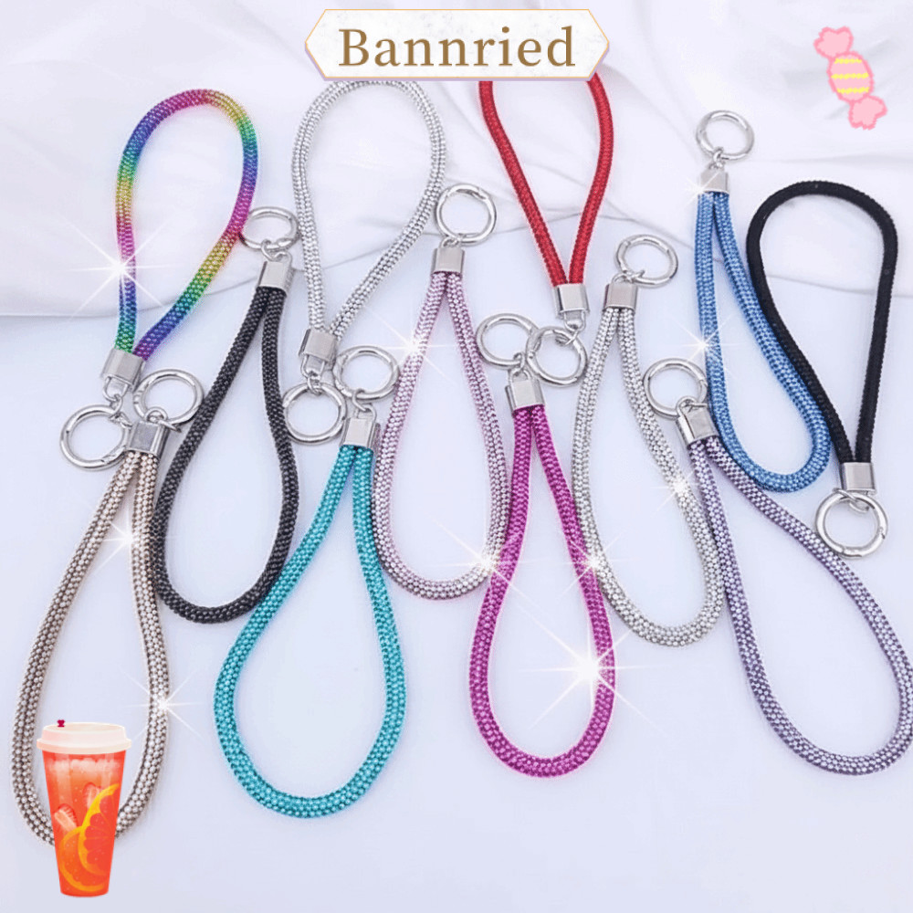 สายรัดข้อมือคริสตัล Rhinestone สว่างไสว เหมาะสำหรับพวงกุญแจและการประดับโทรศัพท์