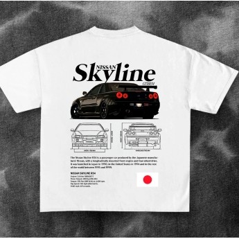เสื้อแข่ง Nissan Skyline R34 สีดํา