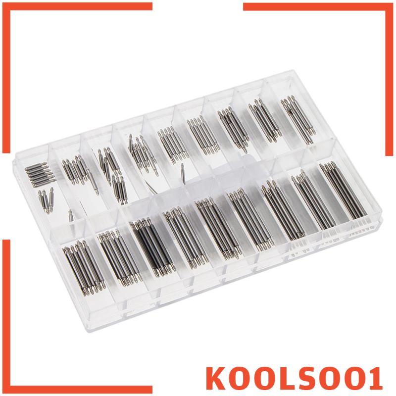 [Koolsoo1] Silver Stainless Steel 8-25mm Watch Band Spring Bars Strap Link Pins Repair