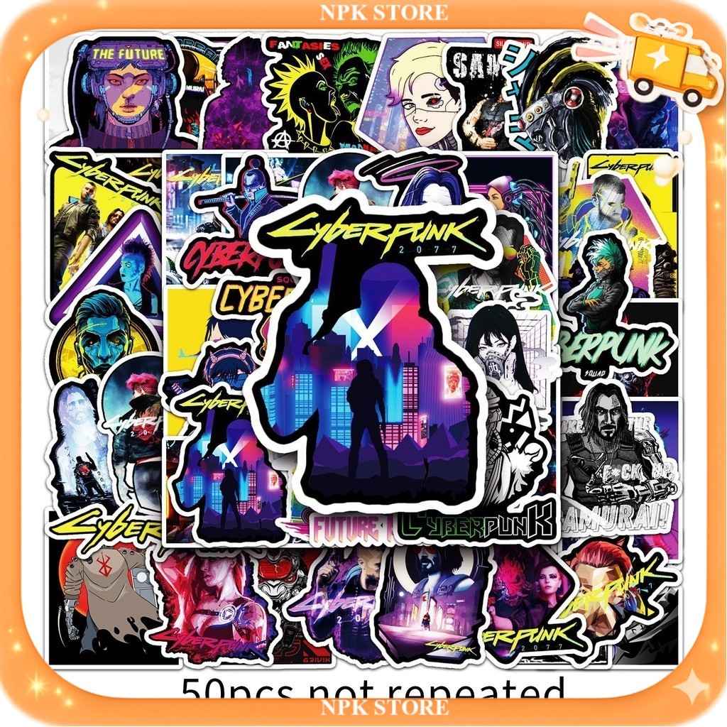 🔥🇹🇭พร้อมส่ง🇹🇭🔥 50แผ่น สติกเกอร์ เกม ไซเบอร์พังก์ 2077 Cyberpunk 2077 Graffiti Sticker