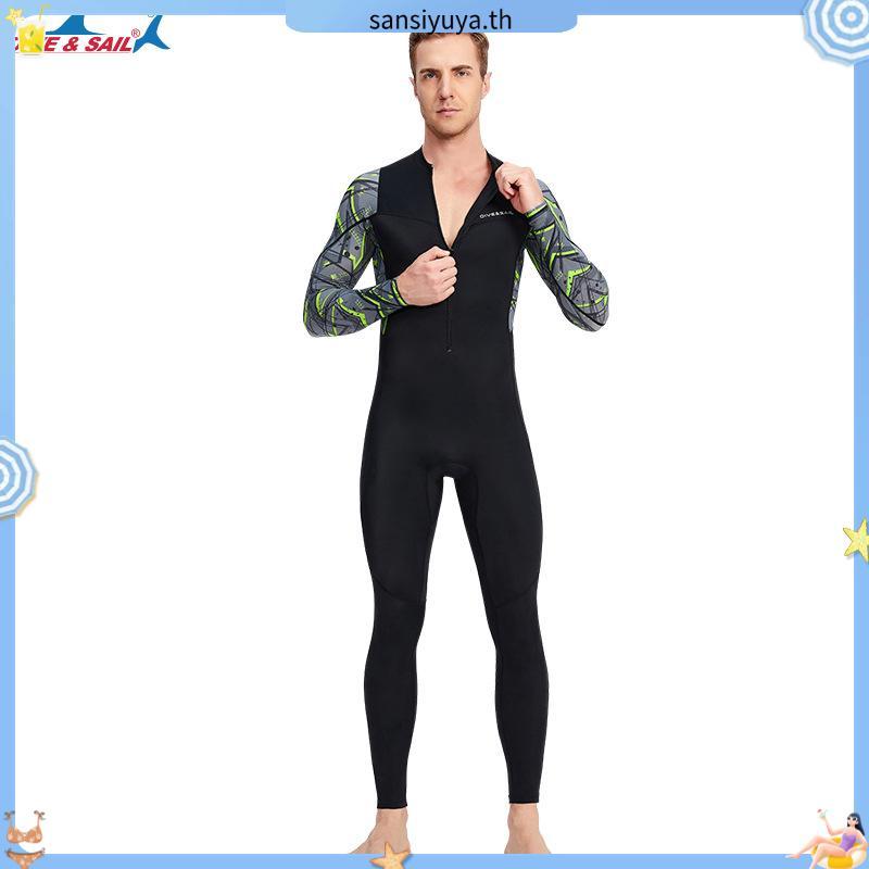 [Predolo2] Spandex Men Wetsuit Thermal Full Body ชุดดําน้ําแขนยาวซิปหน้าว่ายน้ํา