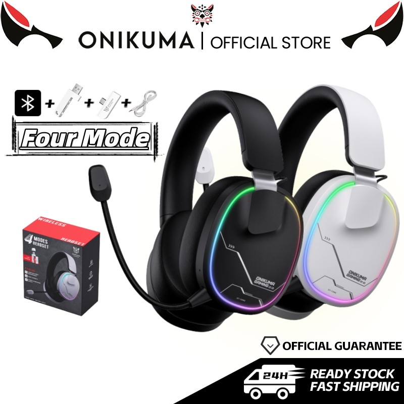 ONIKUMA หูฟังสําหรับเล่นเกมพร้อมไมโครโฟน Latency ต่ําเป็นพิเศษชุดหูฟังอายุการใช้งานแบตเตอรี่ไร้สายบลูทูธต้นฉบับ