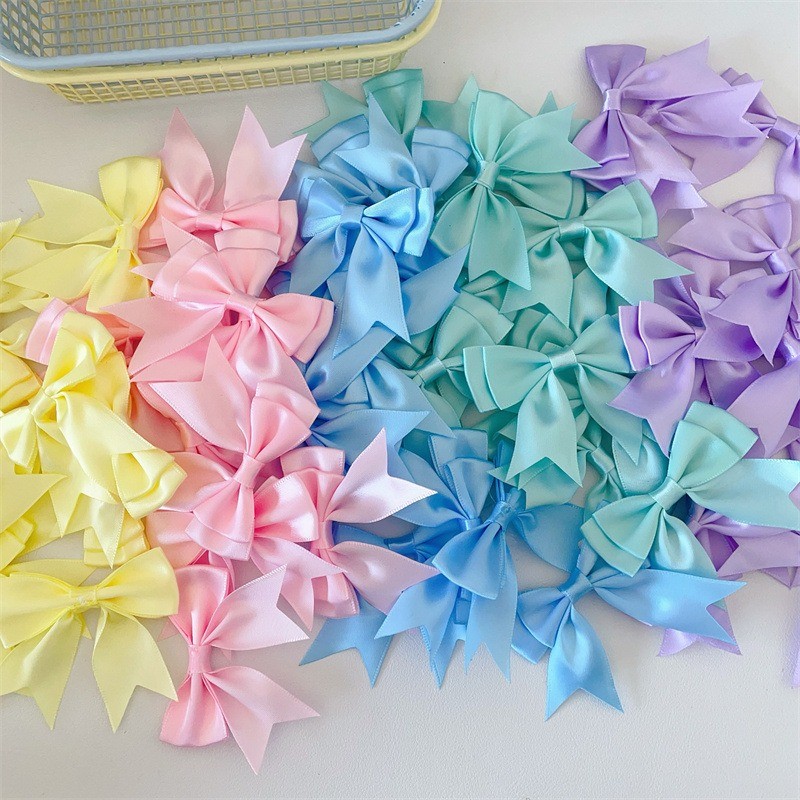 10 s/20 s/50 s ริบบิ้นซาตินของขวัญสําเร็จรูป DIY ของขวัญวันเกิดกระเป๋าริบบิ้นซาตินโบว์