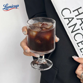 แก้ววินเทจมีขา 220ml แก้วแกะสลัก Retro Glass Goblet ถ้วยแก้วลายหรู สำหรับกาแฟ ไวน์ ค็อกเทล