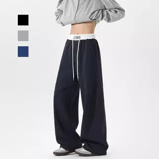 MEFEEE Unisex กางเกงวอร์มขนาดใหญ่ผ้าฝ้ายระบายอากาศกางเกงลําลองขาตรงหลวมพอดีฤดูร้อน Joggers Streetwear
