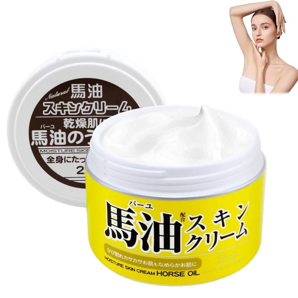 Horse Oil Moisturizing Cream ครีมน้ํามันม้า,220ml Moisture Skin Cream Horse Oil, Japanese Horse Oil 