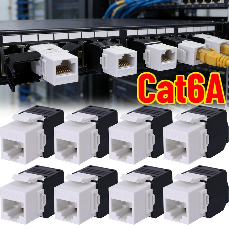 Cat6A Network Modular Outlet - Ethernet Jack Shielded Module - อะแดปเตอร์แผงแพทช์ - T568A/B Net-work