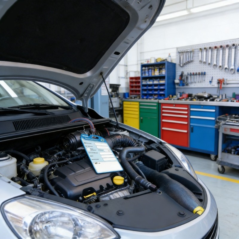 Kellnny Oil Service การ์ดบันทึกพร้อมลวดโลหะ Double Sided Oil Change Reminder สําหรับการบํารุงรักษารถ