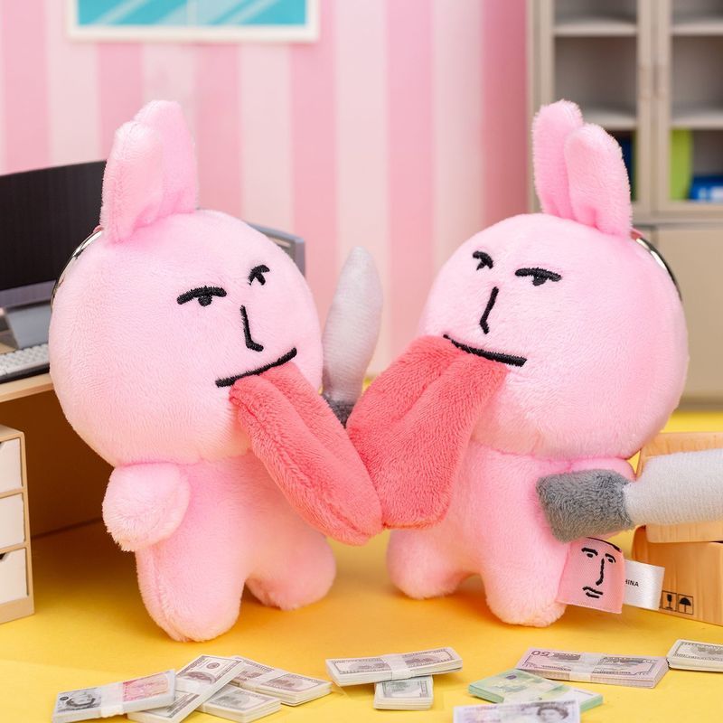 กระต่ายสีชมพู MyFriend Original จี้ลิ้นใหญ่น่ารักสร้างสรรค์ของเล่นตุ๊กตากระเป๋าจี้พวงกุญแจ