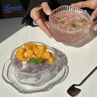 ชามขนมหวานกระจก 2แบบ | ชามใส่ขนมไทย ชามไอศกรีม สลัด ผลไม้ กระจกคุณภาพสูง ไม่มีตะกั่ว ง