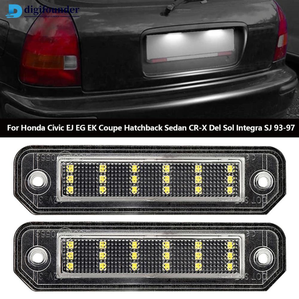 DIGIFOUNDER 12V ไฟป้ายทะเบียนรถยนต์ LED ยานยนต์อุปกรณ์เสริมด้านหลังสําหรับ Honda Civic EJ EG EK Coup