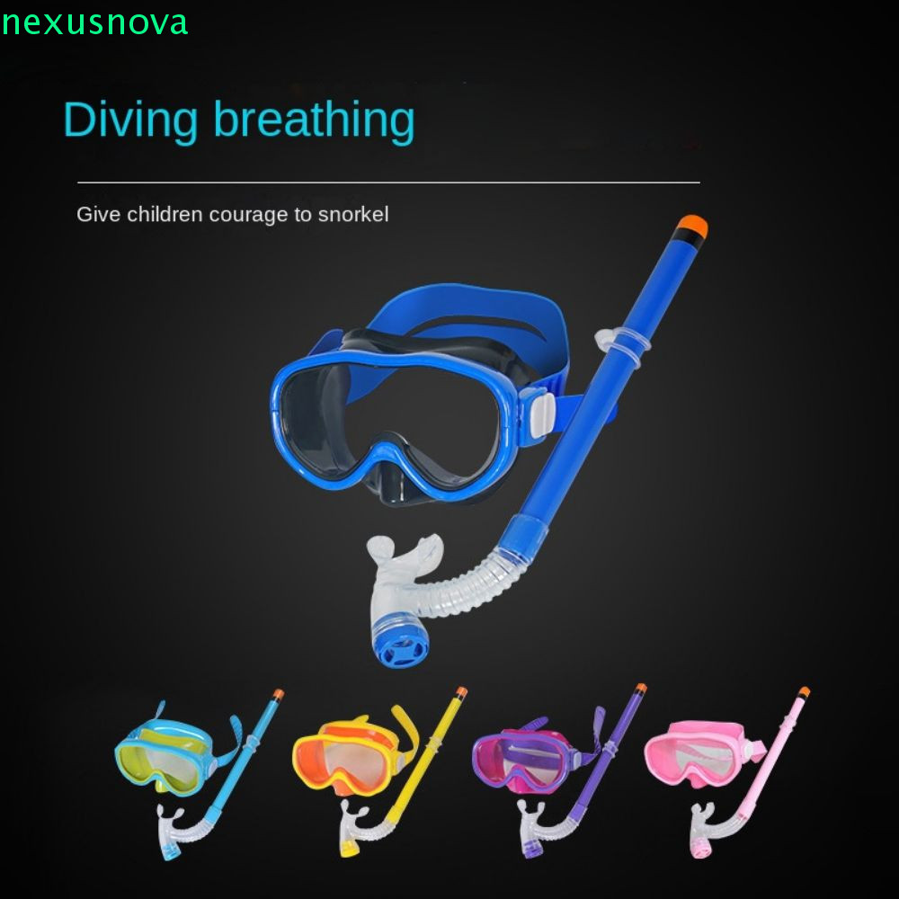NEXUSNOVA เด็ก Snorkel ชุด, แว่นตากันน้ําเด็กแว่นตาว่ายน้ํา, Dry Top Snorkel Combo ชุด Clear Vision 
