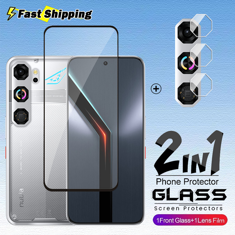 2in1 สําหรับ ZTE Nubia Neo 5 3 GT Pro NubiaNeo5 Neo3 2026 5G ป้องกันหน้าจอกระจกนิรภัยลายนิ้วมือปลดล็อคโปร่งใส HD Clear Coverage เลนส์กล้องป้องกันฟิล์ม