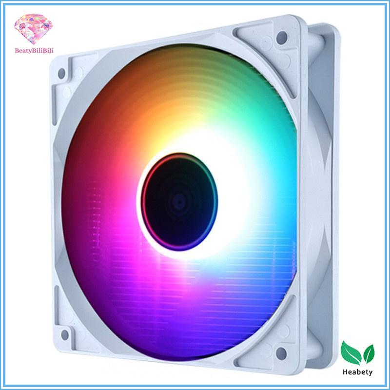 Heabety พัดลม CPU 4PIN PWM เงียบแชสซีพัดลม 120 มม.กระจกไม่มีที่สิ้นสุด 5V 3PIN เมนบอร์ด Light Sync Case Cooler พัดลมใหม่