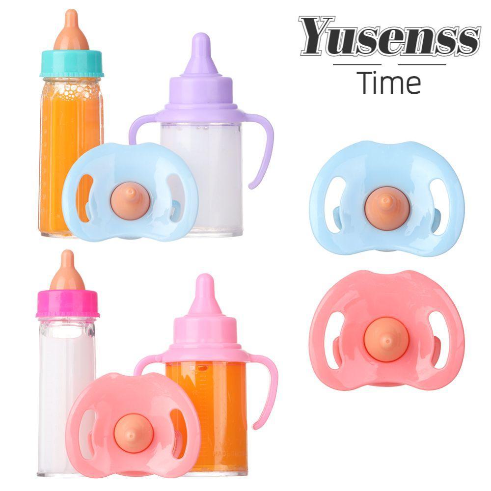 YUSEN Magic ขวดนม 18 นิ้วตุ๊กตา fit ตุ๊กตาทารกแรกเกิดตุ๊กตาน่ารักพร้อมผ้ากันเปื้อน Pacifier