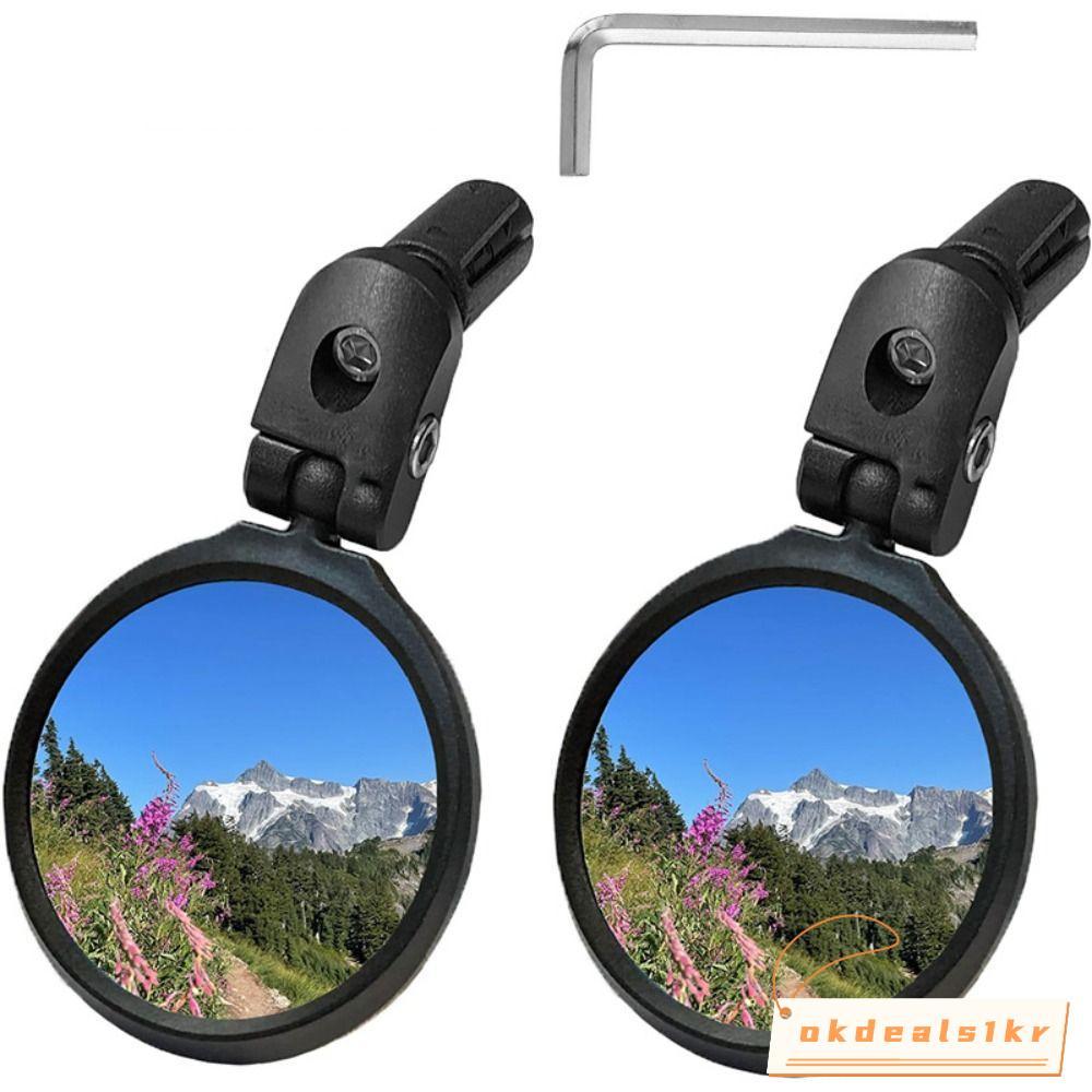 ROCKBROS กระจกมองหลังจักรยาน แบบนูน 360° กระจกมองหลัง สามารถปรับได้ สําหรับจักรยานเสือภูเขา