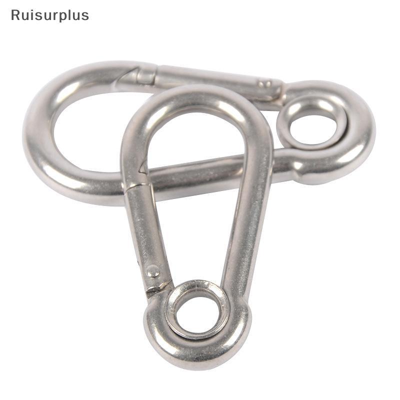 [Rui-t] M4 M5 M6 M7 M8 สแตนเลส Carabiner Carbine Snap Hook พร้อมตาไก่สปริง Bule Key Ring