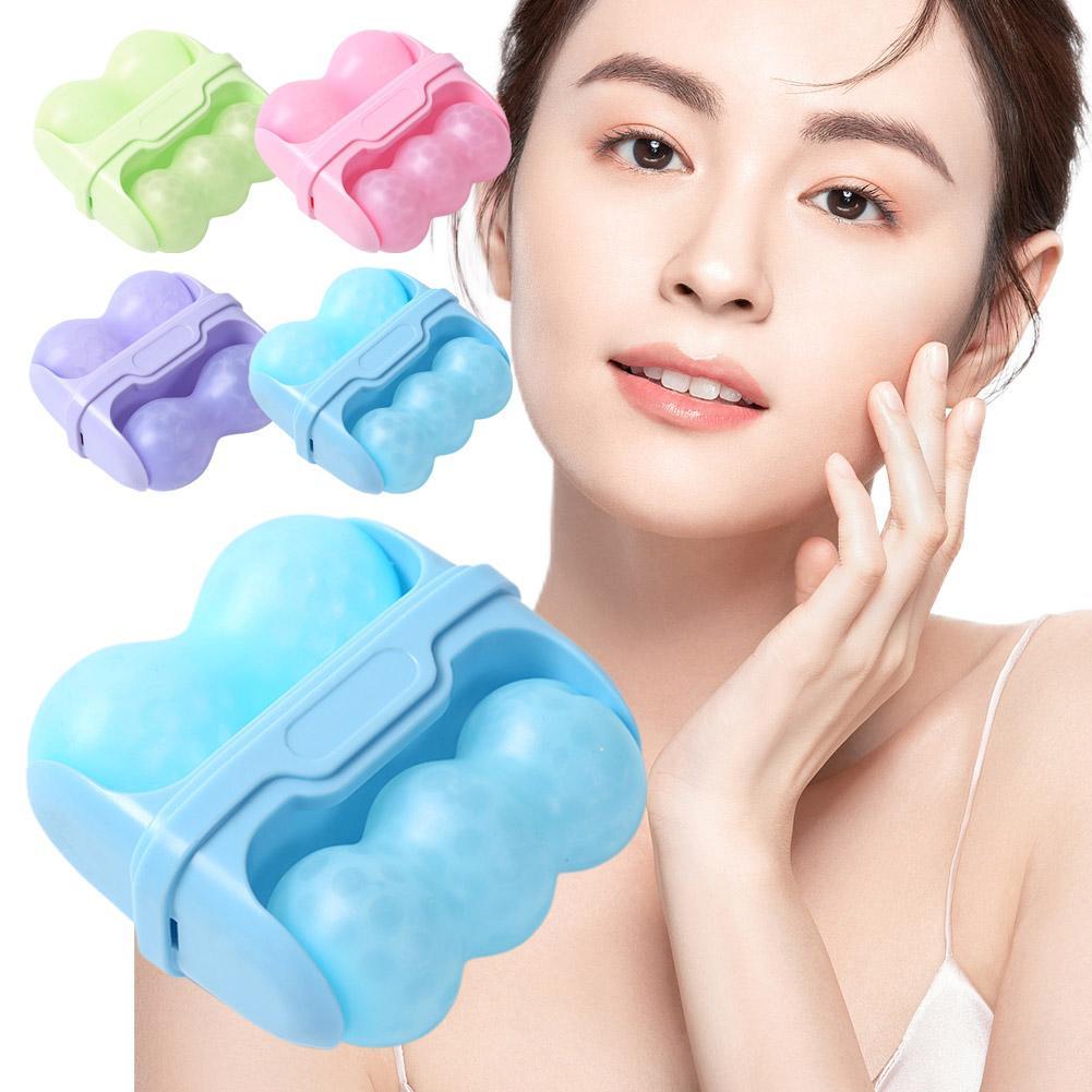 Double-headed Ice Roller เครื่องมือความงามReusable Homeแบบพกพานวดผิวหน้าIce D9n5